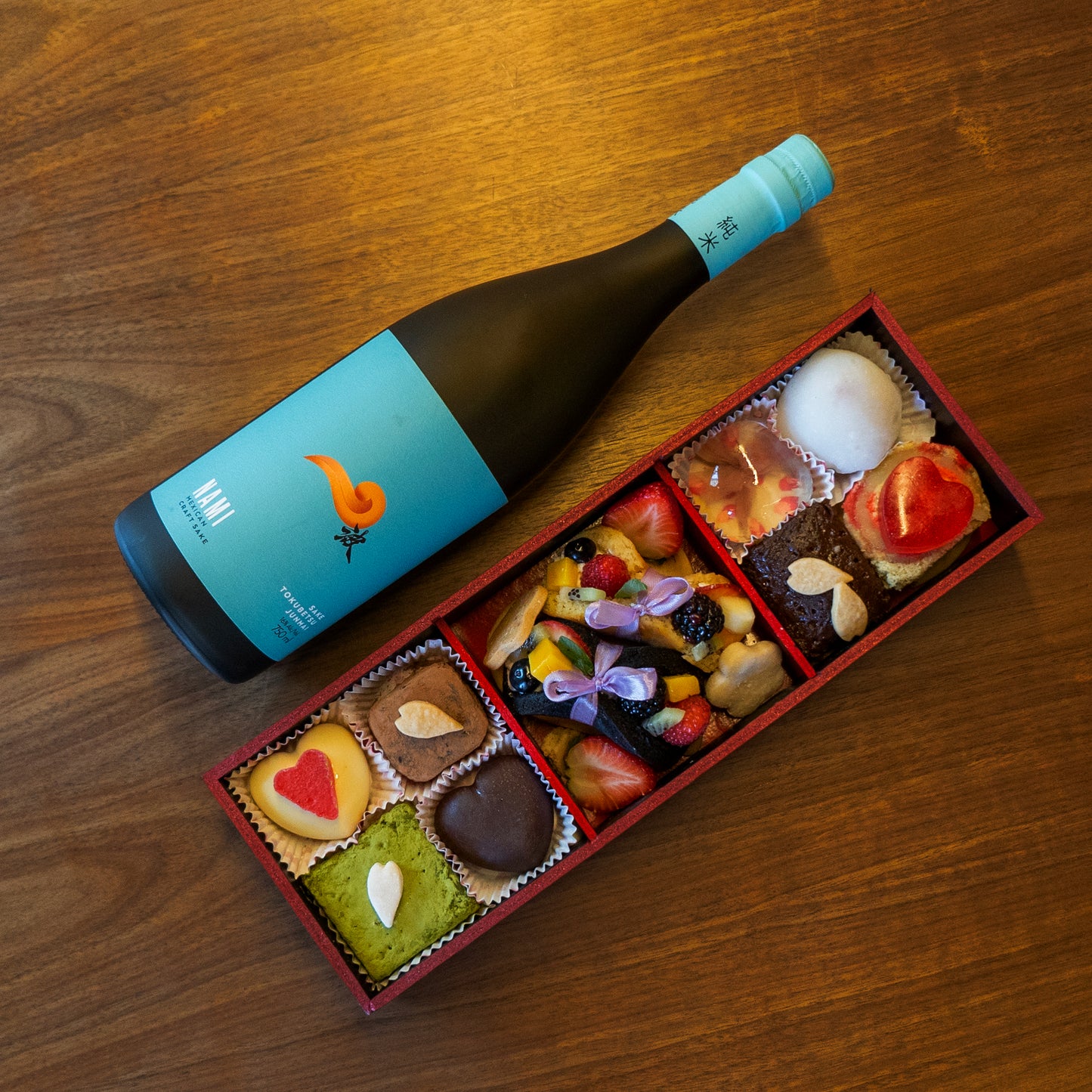 Regalo de San Valentín de chocolates y dulces japoneses