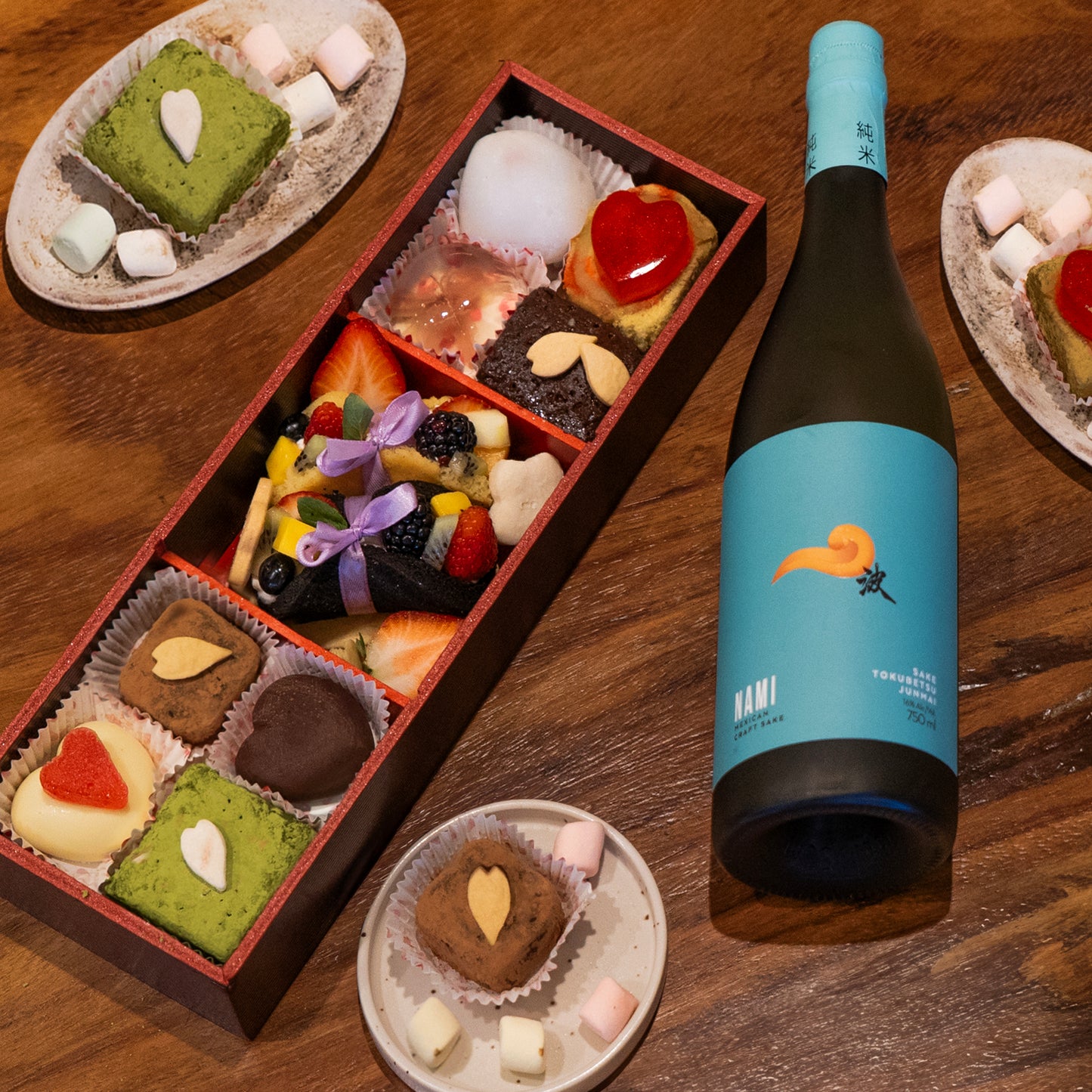 Regalo de San Valentín de chocolates y dulces japoneses